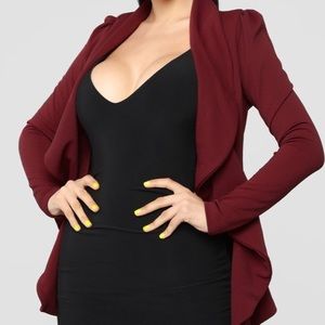 Burgundy meet and greet blazer fashion nova